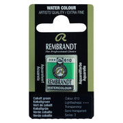 Rembrandt Watercolour Half Pan - 610 - Cobalt Gree