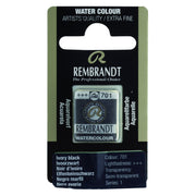 Rembrandt Watercolour Half Pan - 701 - Ivory Black