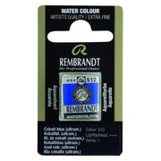 Rembrandt Watercolour Half Pan - 512 - Cobalt Blue