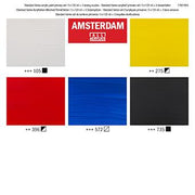 Amsterdam Standard Series acrylic paint primary set - 5 x 120 ml + 3 dosing nozzles